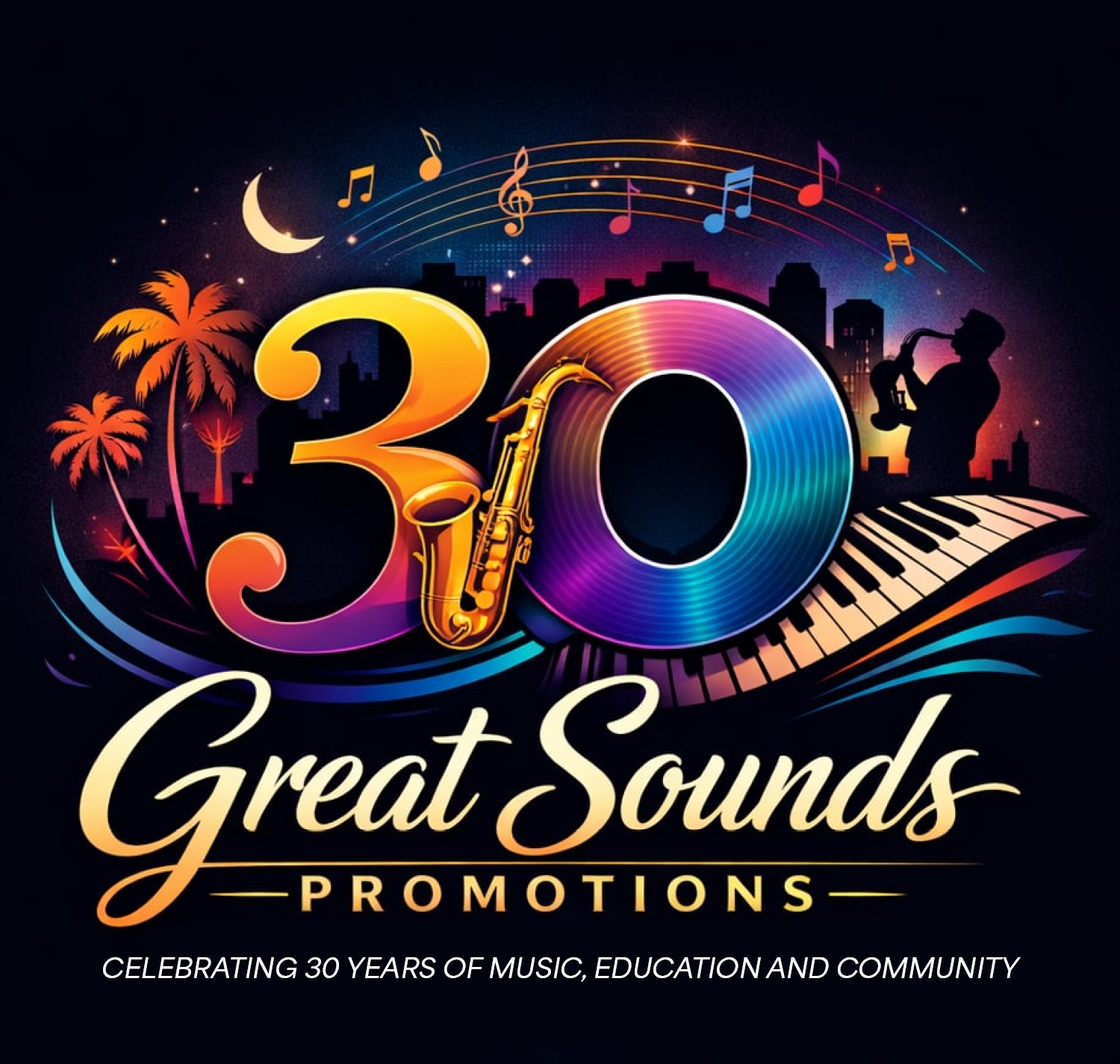 Great Sounds Promotions 30 Year Anniversary logo